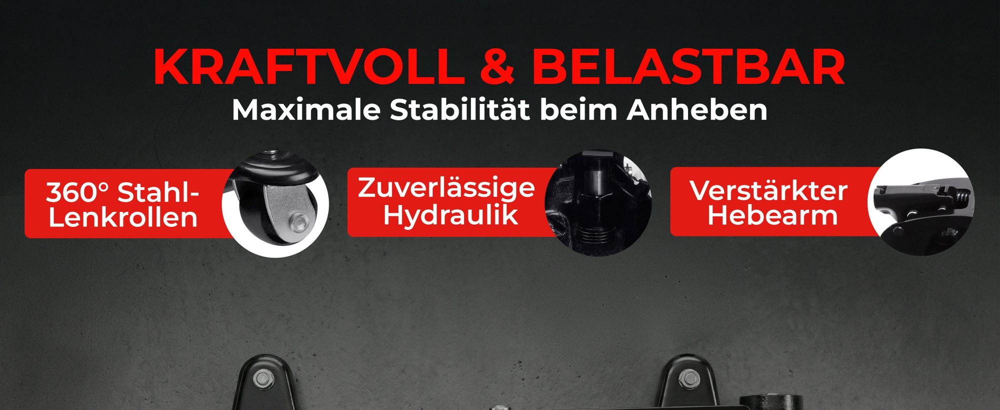 DEUBA® hydraulischer Wagenheber 3 Tonnen Hubhöhe 135-400mm inkl. Gummiauflage Tragegriff KFZ Auto SUV Rangierwagenheber Hydraulik Roll- und Lenkbar