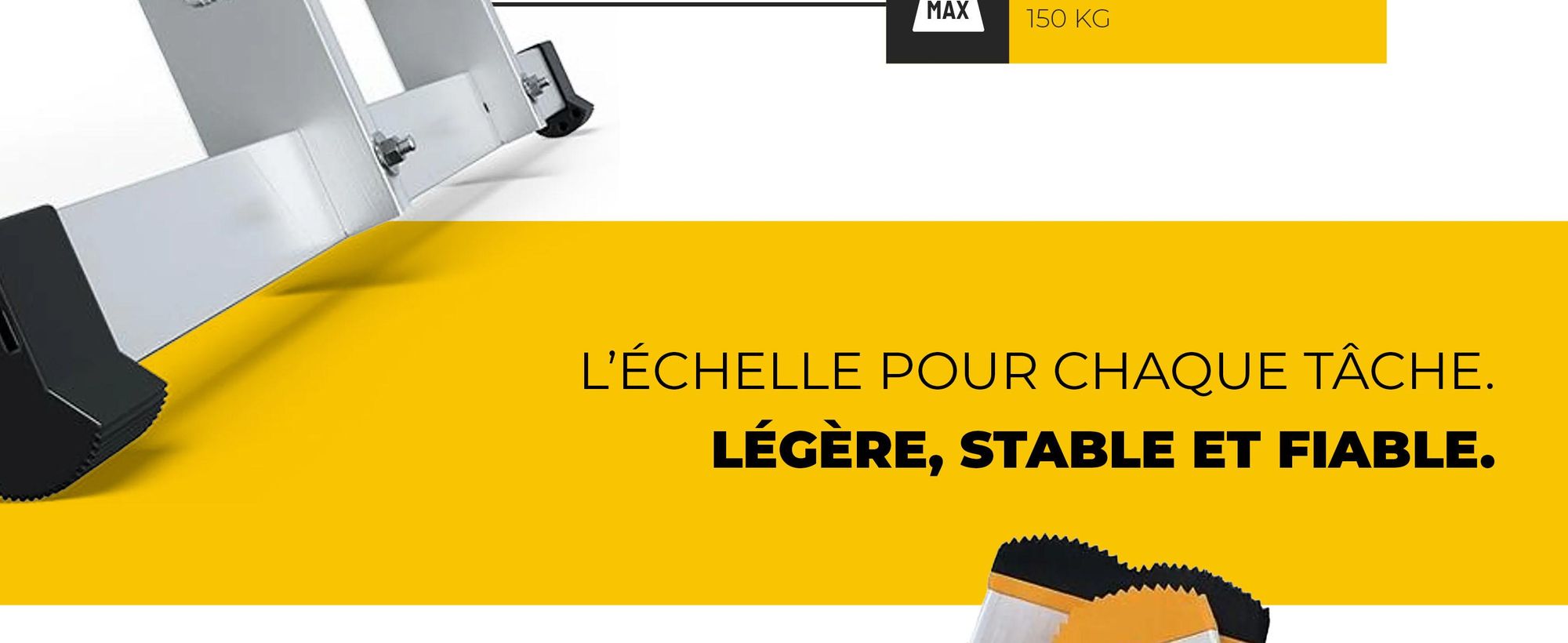 DRABEST | Echelle - Série PRO - Echelle aluminium multi-usages 3 plans - Echelle industrielle 3 x 7 marches - Hauteur de travail 5 m - jusqu'à 150 kg