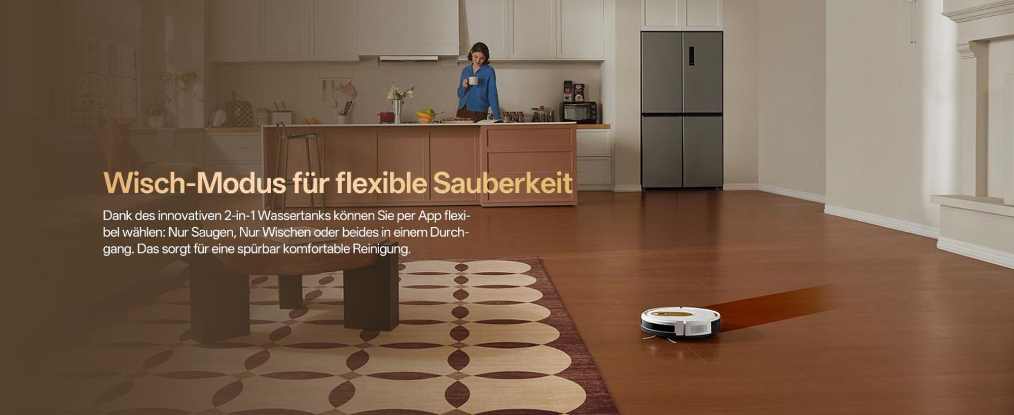Nass-Trocken-Saugroboter Vactidy W8 Saugroboter mit wischfunktion,3-in-1,Smarte Gyro-Navigation