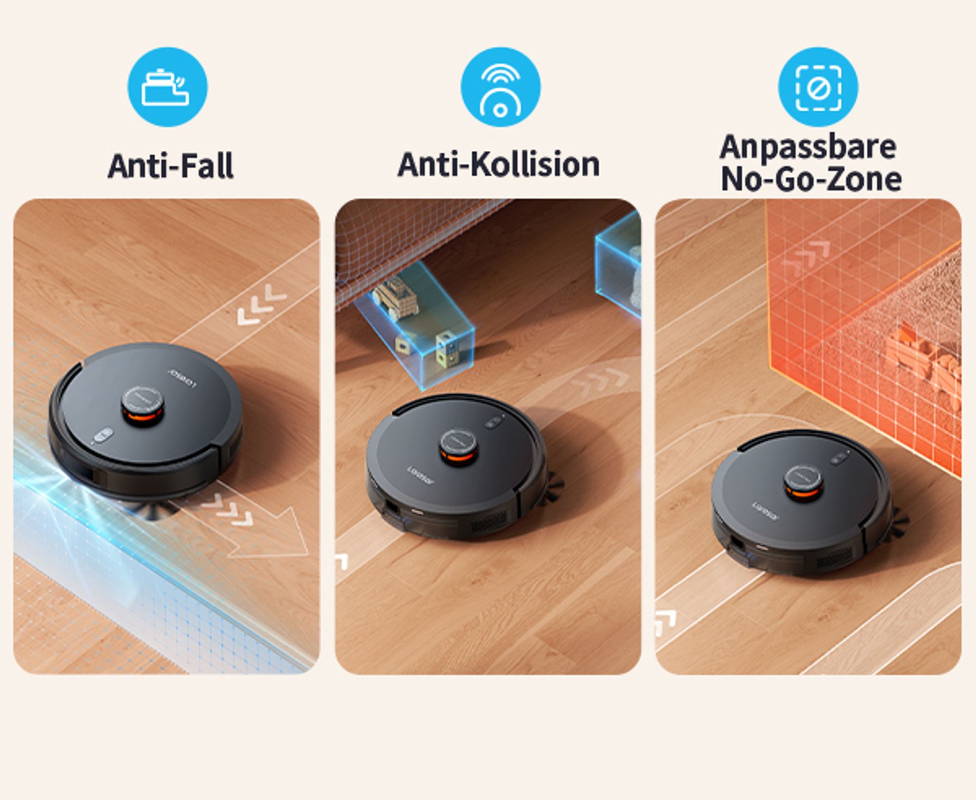 Laresar Lasernavigation Staubsauger Roboter, Roboter Staubsauger mit 5000Pa,kehren, Saugen und Wischen 3 in 1,L20+