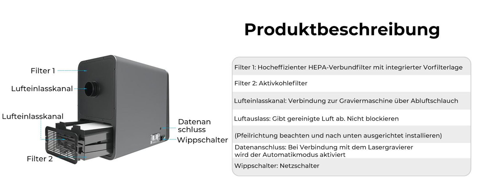 Creality Rauchreiniger: Falcon AP1 für Falcon A1/Falcon A1 Pro Maschine