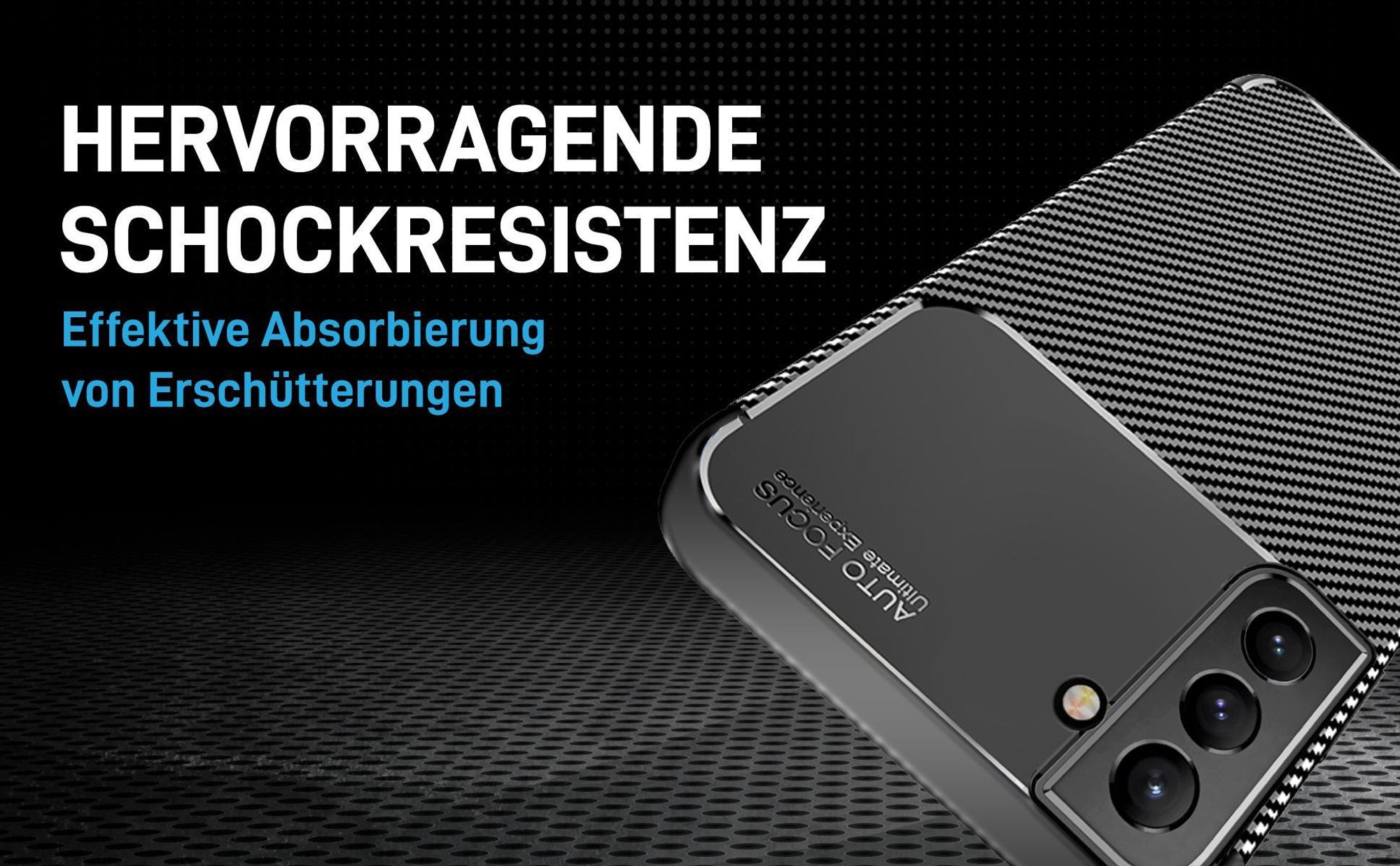 Schwarze Hülle für Samsung Galaxy S22 mit Aufprallschutz