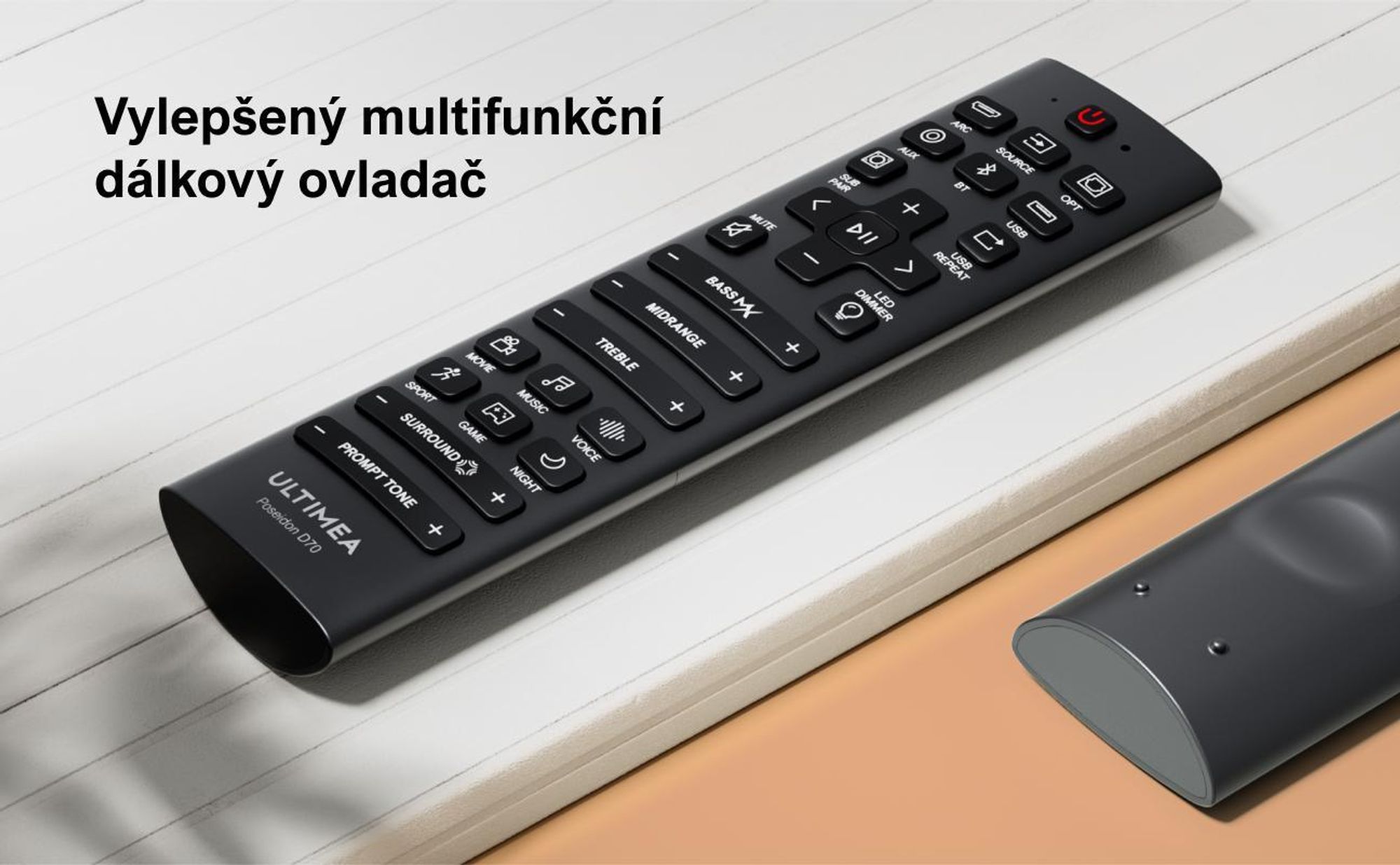 Virtuální prostorový zvukový systém ULTIMEA 7.1 pro TV, špičkový výkon 410 W, soundbar s nastavitelným subwooferem a prostorovým boxem, ovládání přes APP
