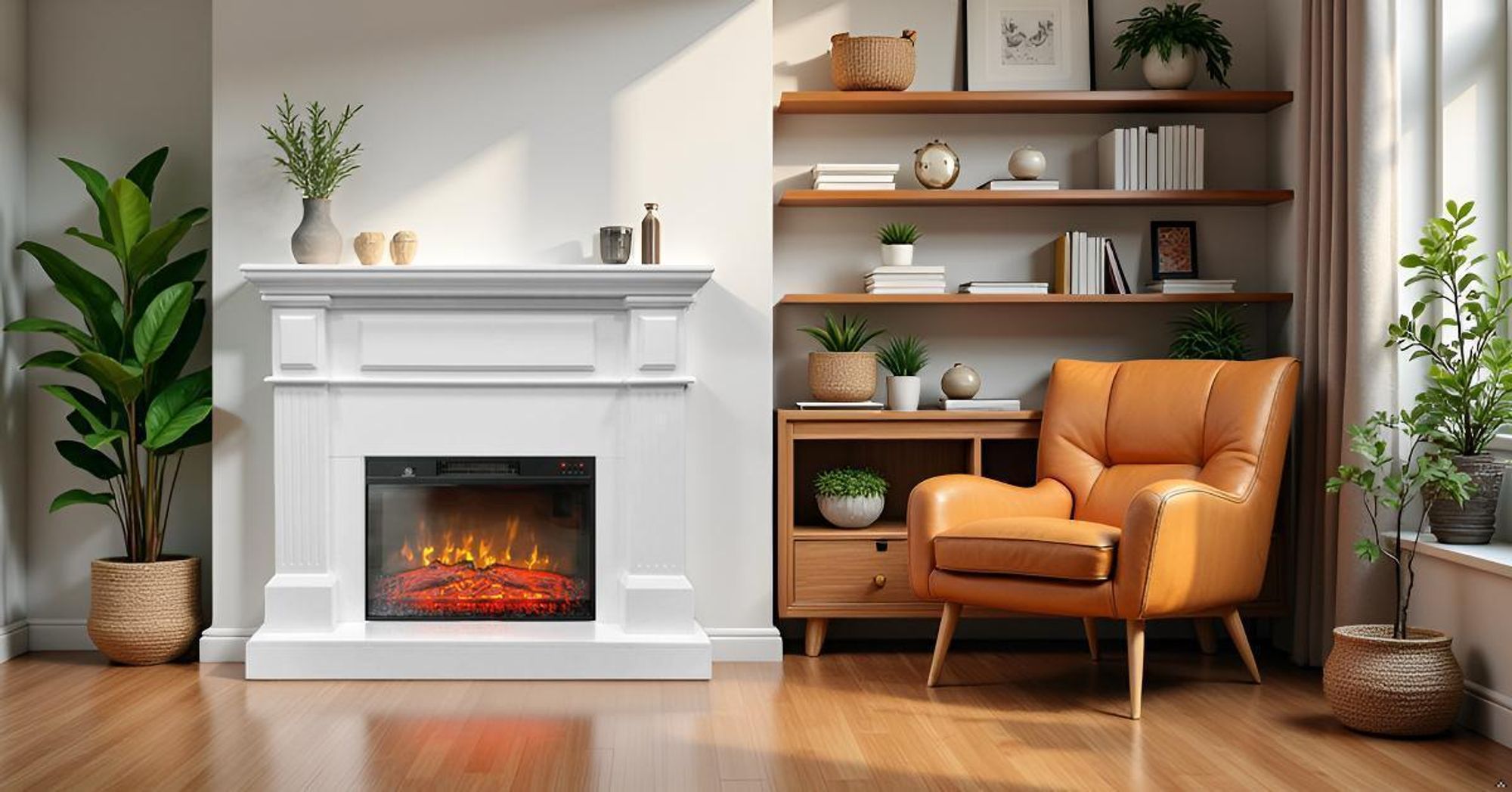 Elektrokamin mit heizung TUX Oak ElectricSun Elektrischer kamin, mit Soundeffekt, mit App, 3 Farbeinstellungen, B110xH102cm