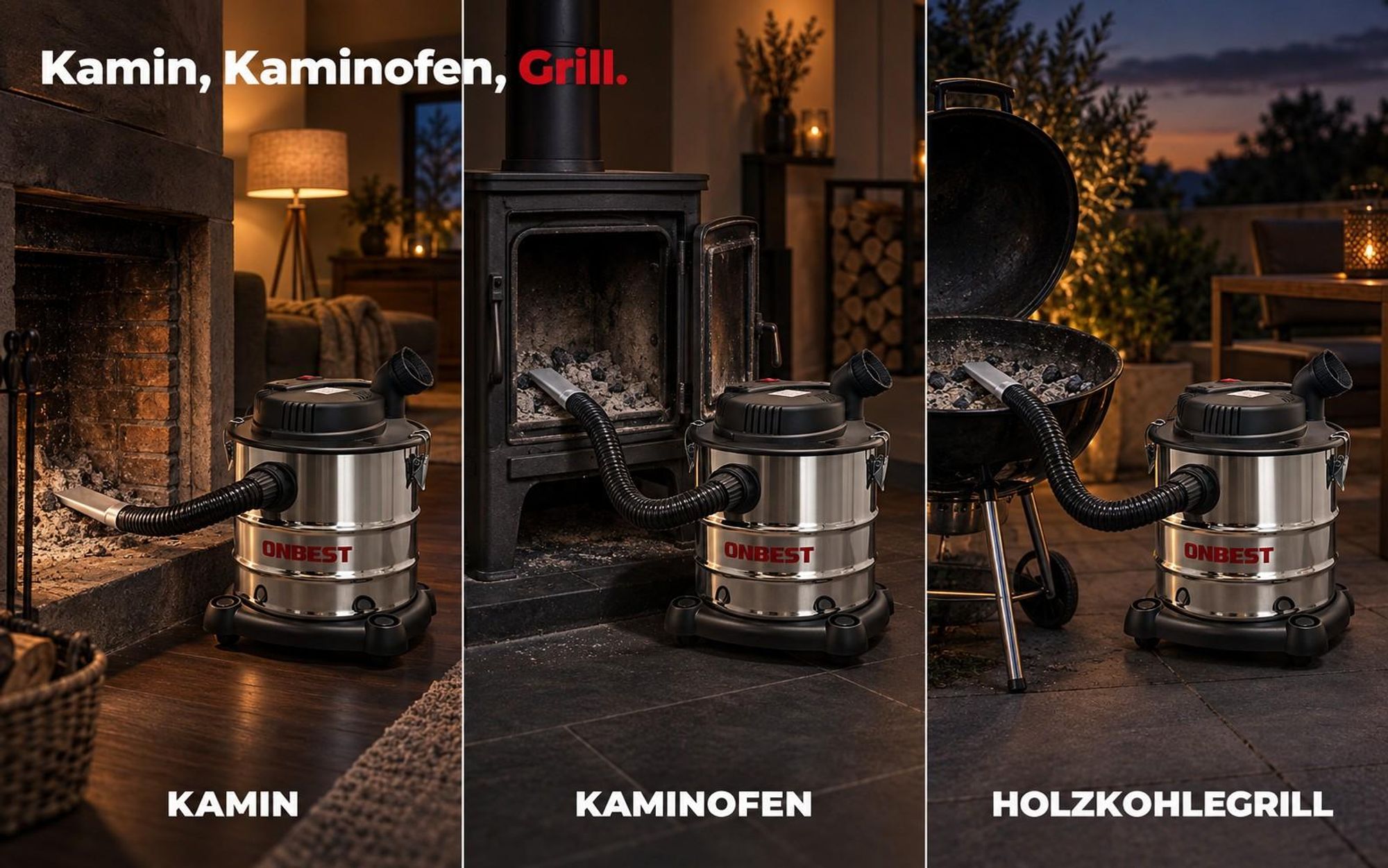 Kaminsauger für Kamin, Kaminofen und Holzkohlegrill