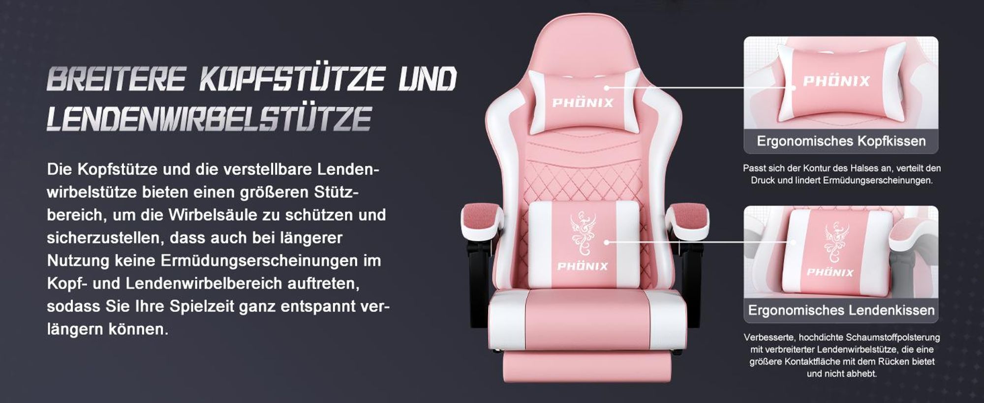 Adormii Gaming Stuhl, Ergonomischer Gaming Sessel, Schreibtischstuhl, Gamingstuhl mit Fußstütze, verstellbare Rückenlehne, Gaming stuhl 150 kg