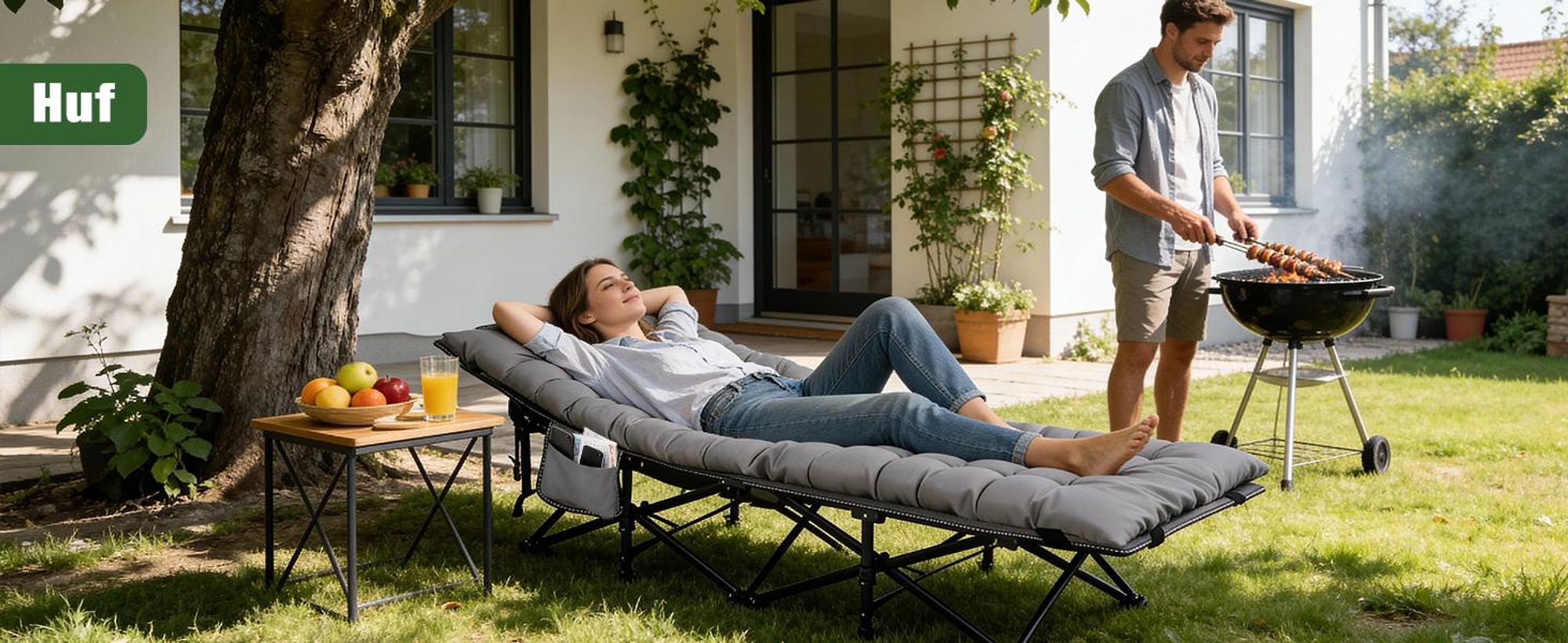 Sekey Tragbares Feldbett mit Matratze, Feldbett Klappbett Tragfähigkeit 200KG Campingbett für Indoor, Outdoor, Camping und Reisen, Grau