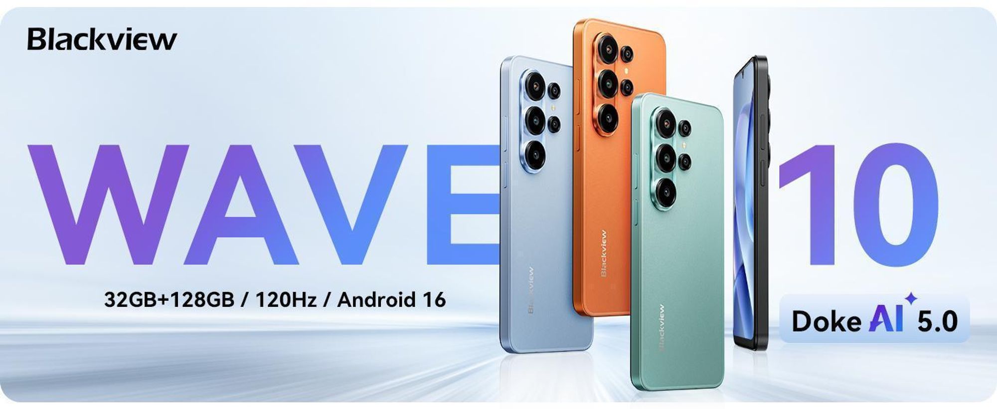 Blackview WAVE 10 Smartphone Ohne Vertrag incl 45W charge, Android 16, 32+128GB,Dual SIM,120Hz, 6.88",32 MP,Live-Fotos, 5000 mAh, Face ID,WiFi 5G