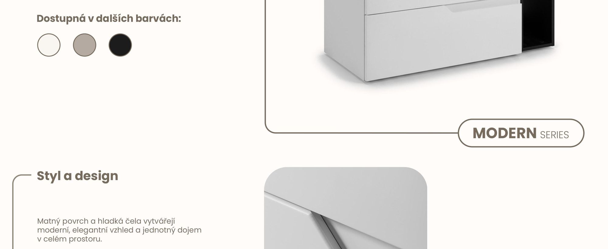 RODAN | Skříňka pod Umyvadlo - Bílá a Černá - 100 cm - S Deskou Stolu - 2 Zásuvky - Závěsné - S bočním Regálem - MODERN