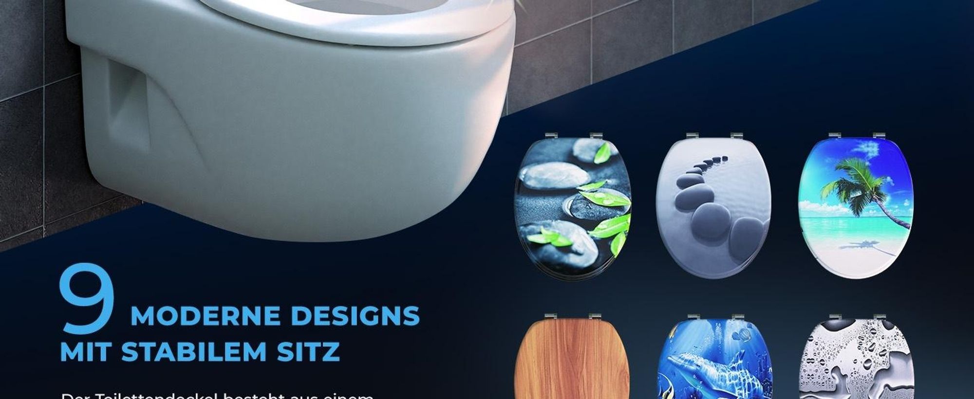 CASARIA WC Sitz mit doppelter Absenkautomatik Weiß