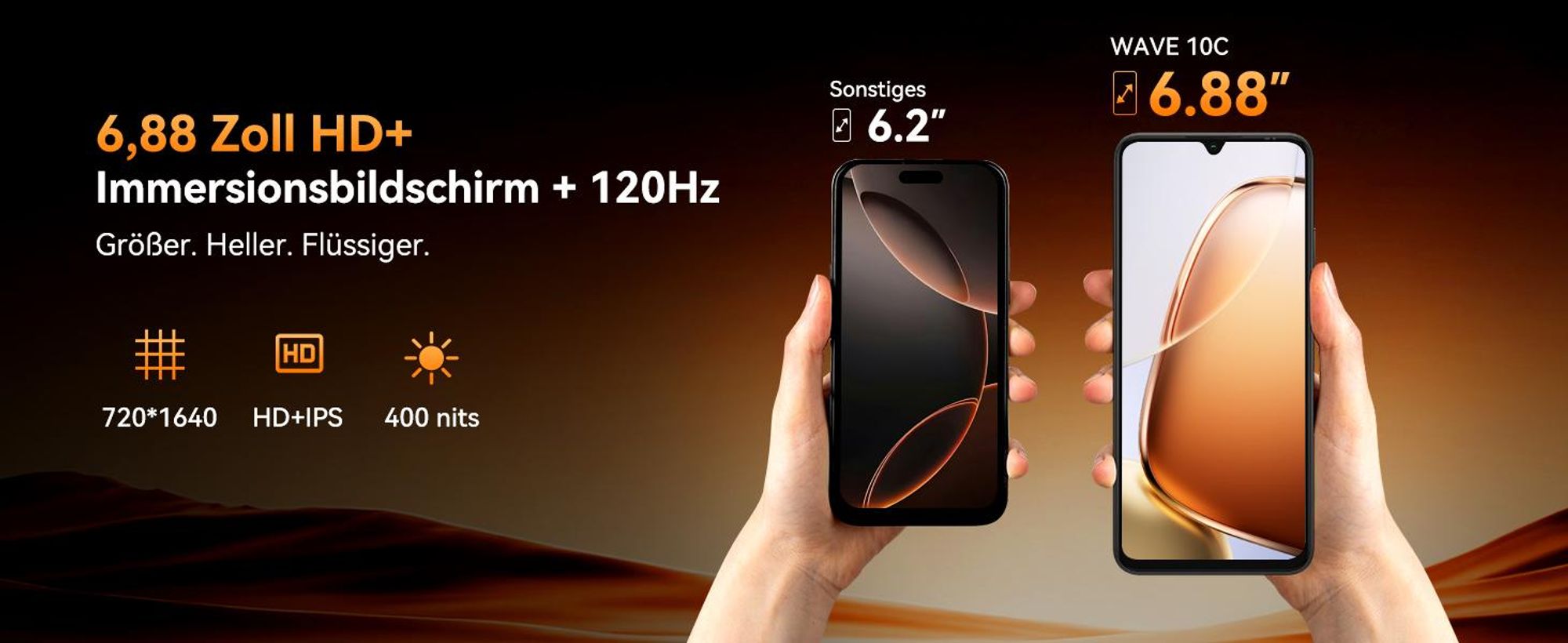 Blackview Wave 10C smartphone Ohne Vertrag, Android 16, 6.88", 120Hz, 1080p, Dual SIM, Face ID, 5000 mAh, Gemini AI, DokeOS 5.0, 1080p, 4G