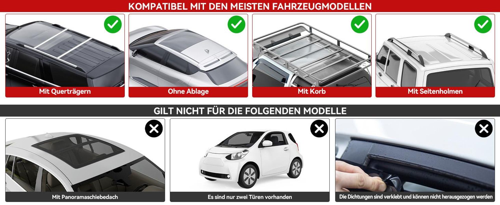 Puluomis 585L Dachbox Auto Dachkoffer Dachtasche , 500D wasserdichte Dachgepäckträger Gepäckbox für Alle Fahrzeuge Grau Schwarz