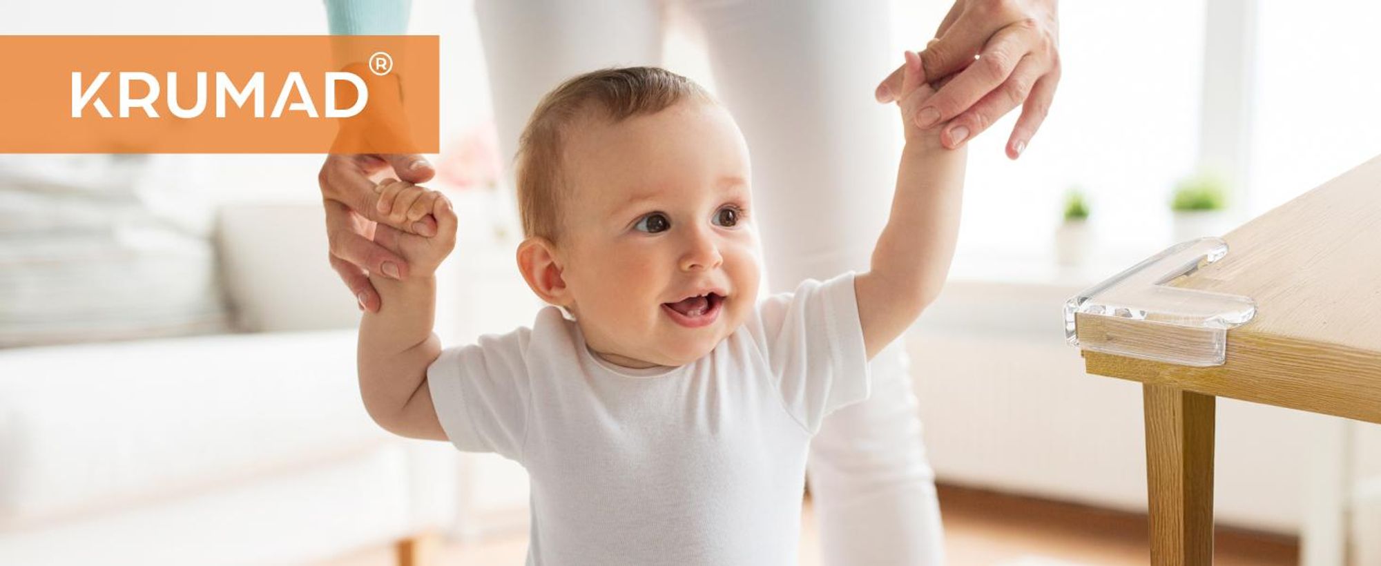 KRUMAD Kantenschutz Baby, Transparente Eckenschützer für Möbel, Selbstklebender Stoßschutz für Kinder, Tisch Schrank Kanten, 20 Stück