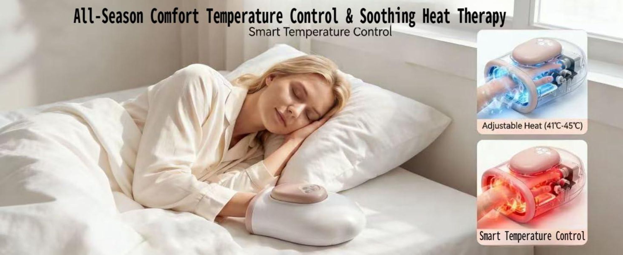 Comfytemp Handmassagegerät mit Wärmefunktion – 5 Modi, Luftdruckmassage für Hände & Handgelenke, Kabellos, Büro & Zuhause