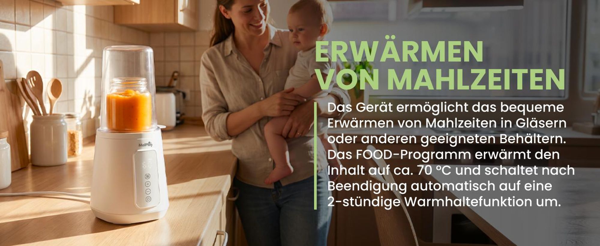 Baby Flaschenwärmer mit Sterilisator Babykostwärmer Warmhaltefunktion bis 9 St. 230W LED BPA-frei