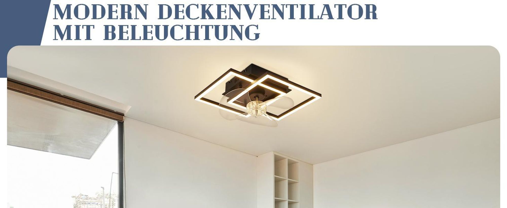 ZMH LED Deckenventilator Mit Beleuchtung Leise Deckenlampe Ventilator Fernbedienung Dimmbar 6 Gang DC Motor Timer Deckenventilatoren für Schlafzimmer