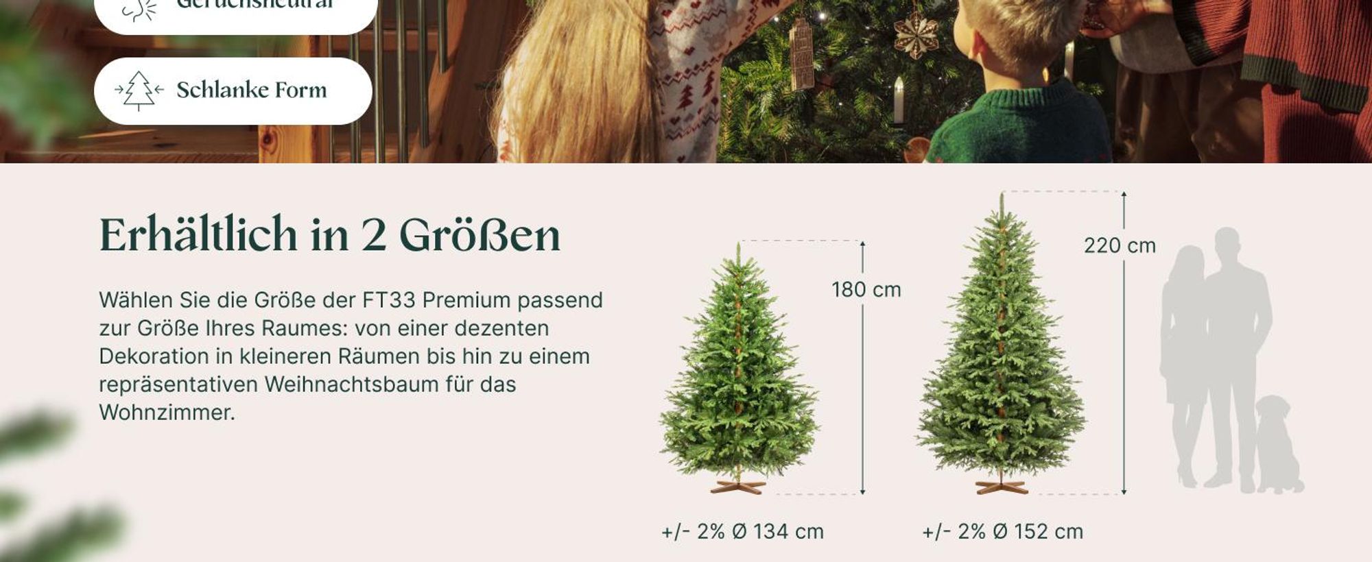 FairyTrees Weihnachtsbaum künstlich 180 cm ALPENTANNE Premium mit Christbaum Holzständer | Tannenbaum künstlich mit Naturgetreue Spritzguss Elemente | EU |