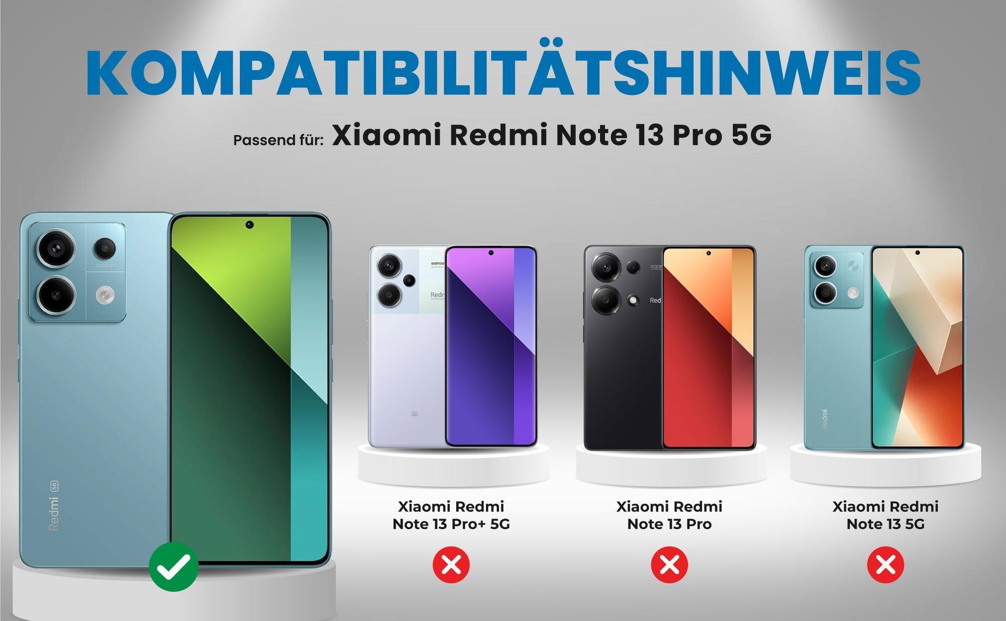 Kompatibilitätshinweise Hülle für Xiaomi Redmi Note 13 Pro 5G