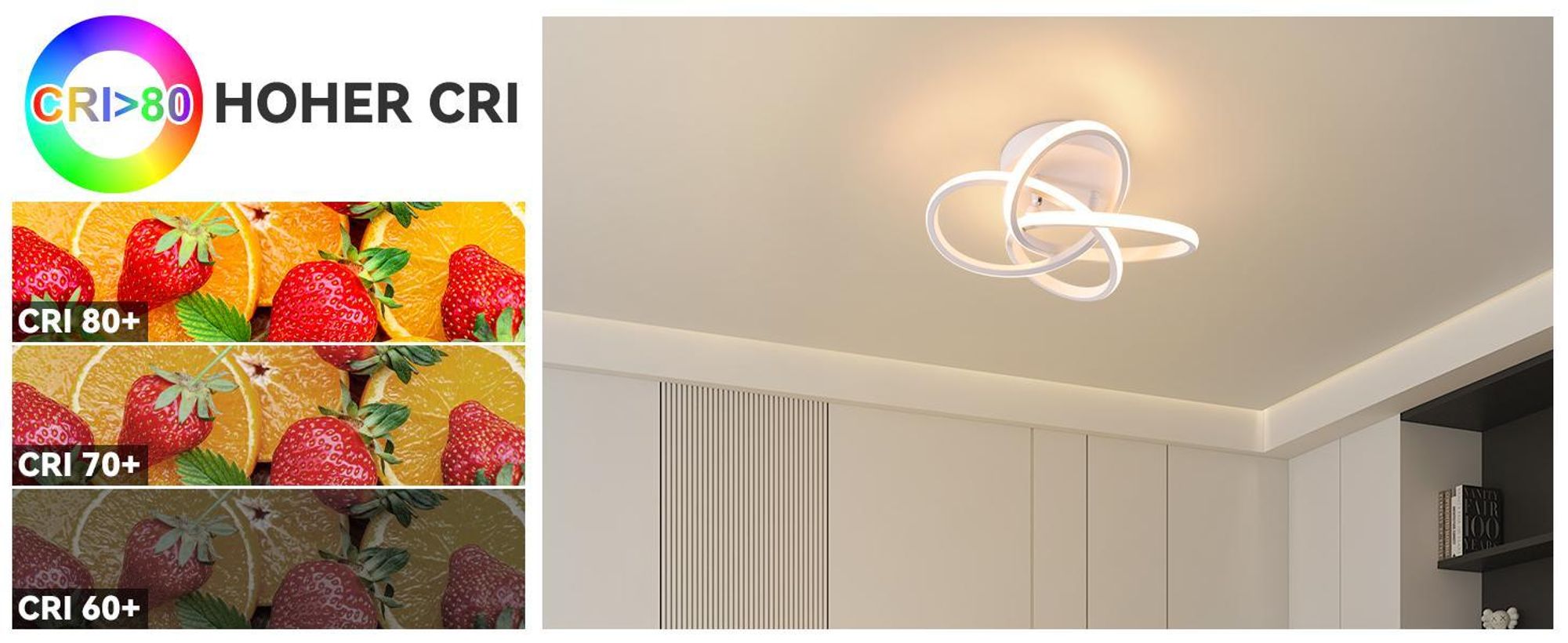 ZMH Deckenleuchte LED Flurlampe 28W 3000K Warmweiß Modern Schlafzimmer Deckenlampe Wohnzimmer Vierblättrige Blume Deckenleuchten Weiß Küchenlampe