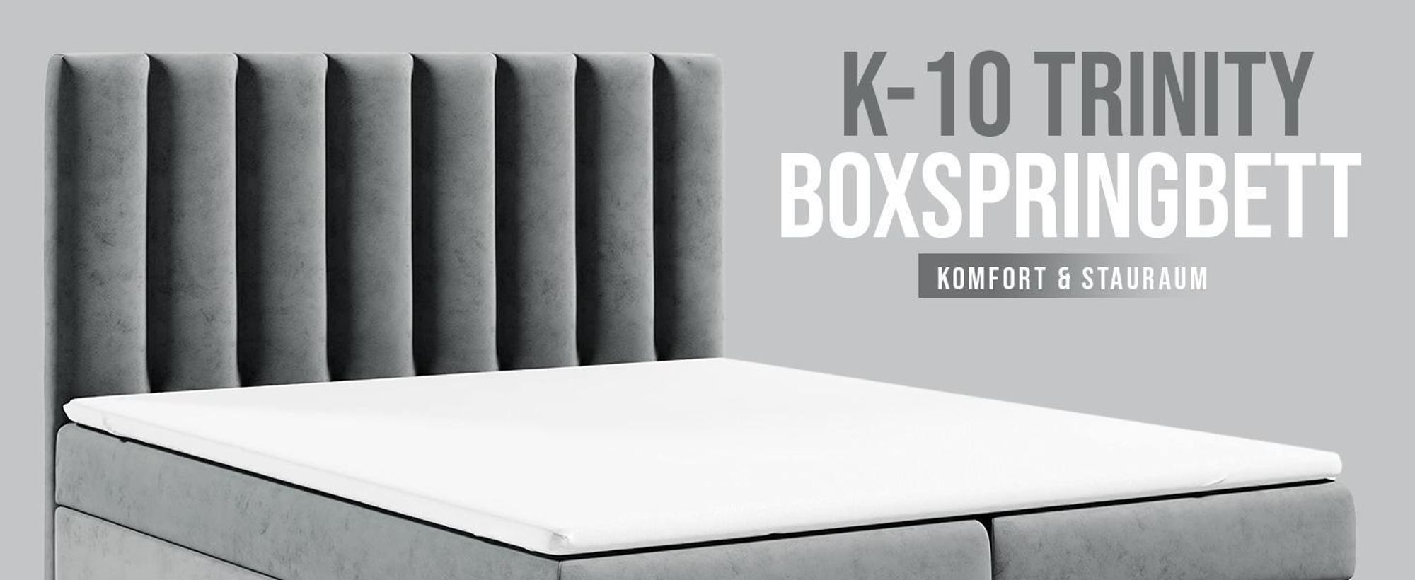 Best For Home Trinity K-10 Boxspringbett| Bett mit Bettkasten Bonellfederkern inkl. Topper | Polsterbett 180x200 mit Lieferung bis zur Bordsteinkante