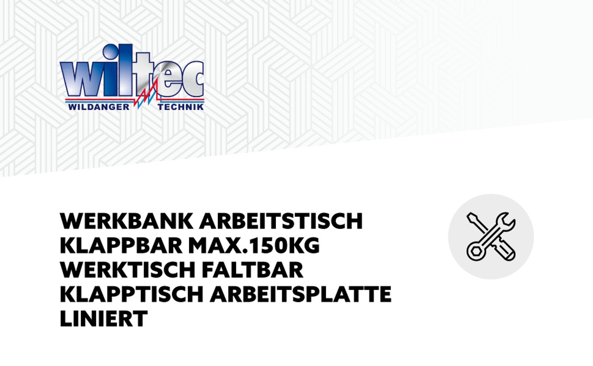 Wiltec Werkbank 100 x 60 x 76 cm klappbar, Werktisch faltbar, linierter Arbeitstisch bis 150 kg belastbar, Werkstatteinrichtung aus Stahl und Holz