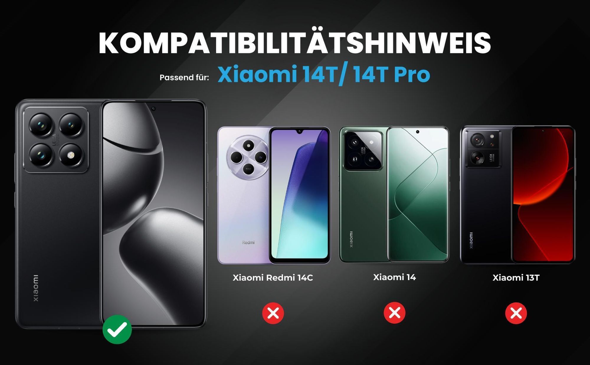 Kompatibilitätshinweise Hülle für Xiaomi 14T Pro