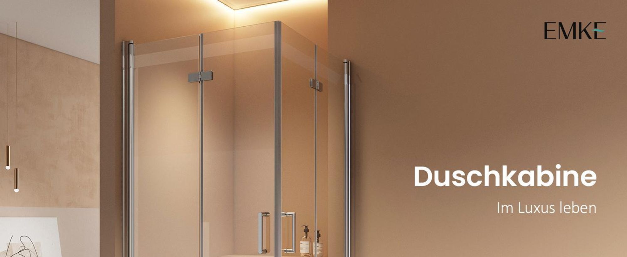 EMKE Duschkabine 75x90x195cm Eckeinstieg Pendeltür Falttür, 6mm ESG Sicherheitsglas Nano Beschichtung, Höhe 1950mm, Hebe-Senk-Funktion, Chrom-Optik