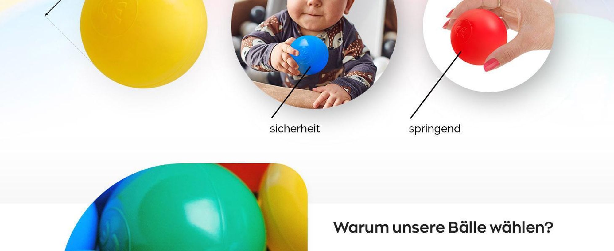MISIOO Bälle für Bällebad - Mehrfarbig Bällebad Bälle - Bälle Ø 6 cm - Plastikbälle hergestellt aus 100% LDPE - Spielzeug Baby - 200 stück - Mix