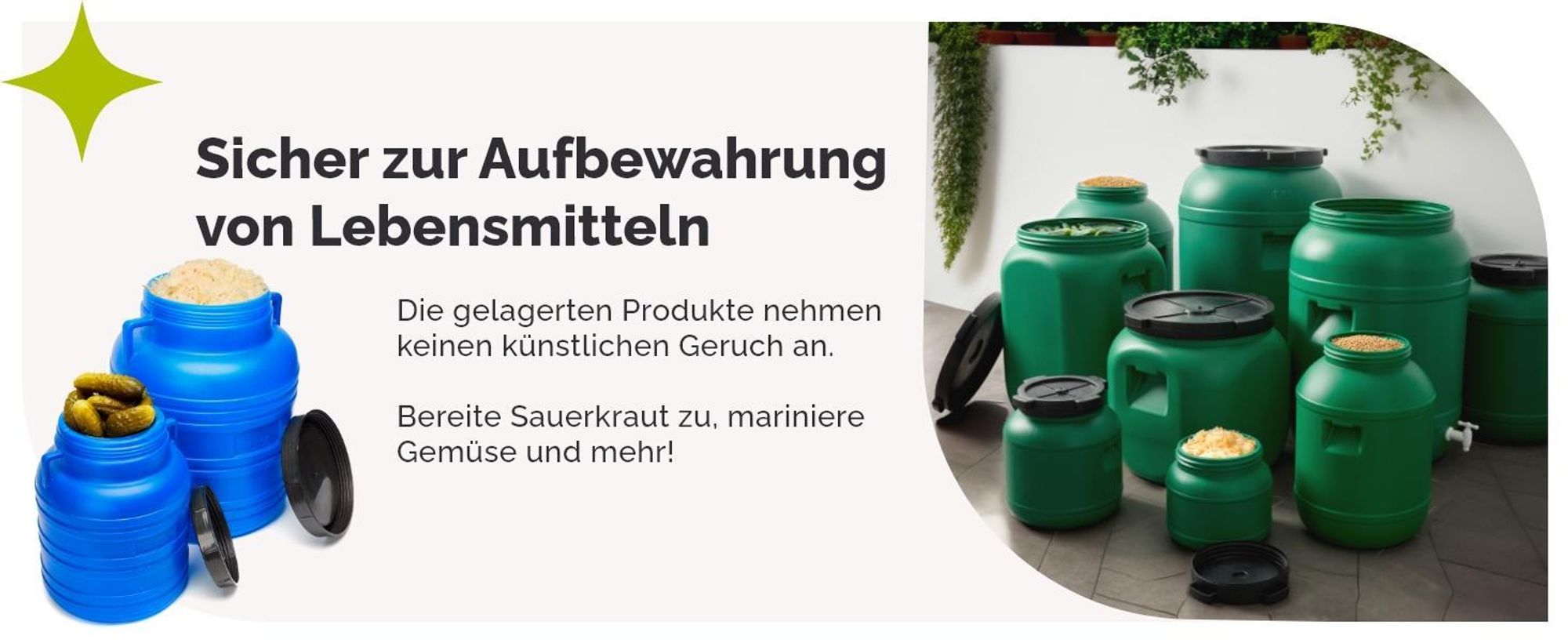 Garronda 2x Plastikfass Lebensmittelfass Sauerkrautfass Hobbock Garten GD-0078