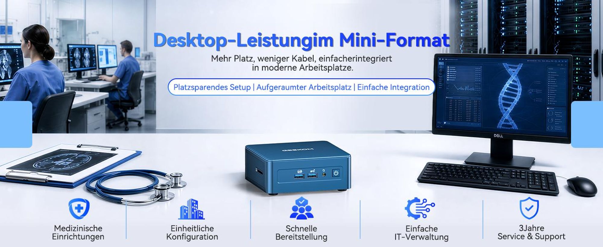 GEEKOM IT13 Mini PC, Intel i5-13600H, 16GB RAM & 1TB SSD, aufrüstbar, 4 Displays bis 8K, 2× USB4, IceBlast-Kühlung, vorinstalliertes System, für Büro