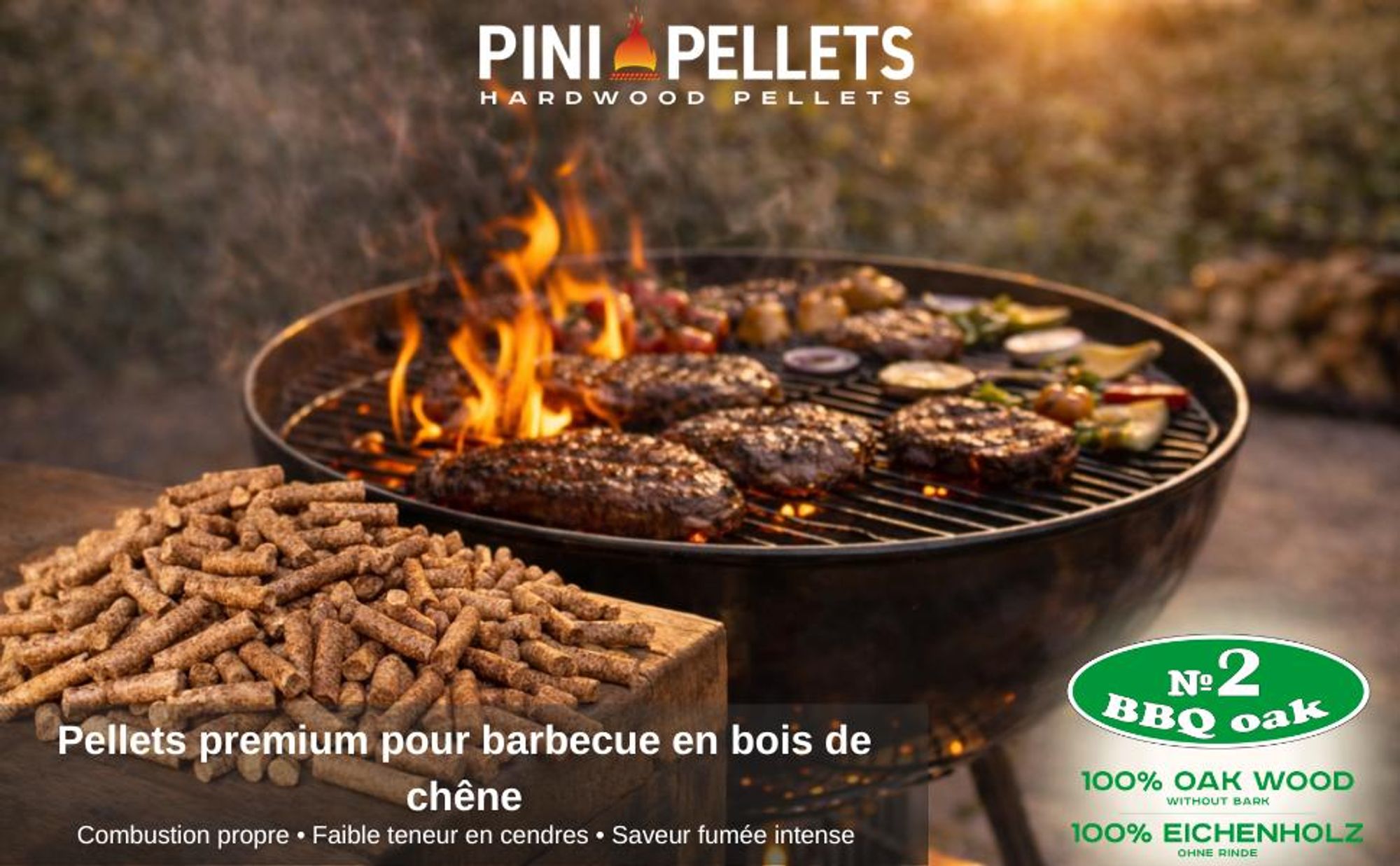 Pellets premium en bois dur de chêne