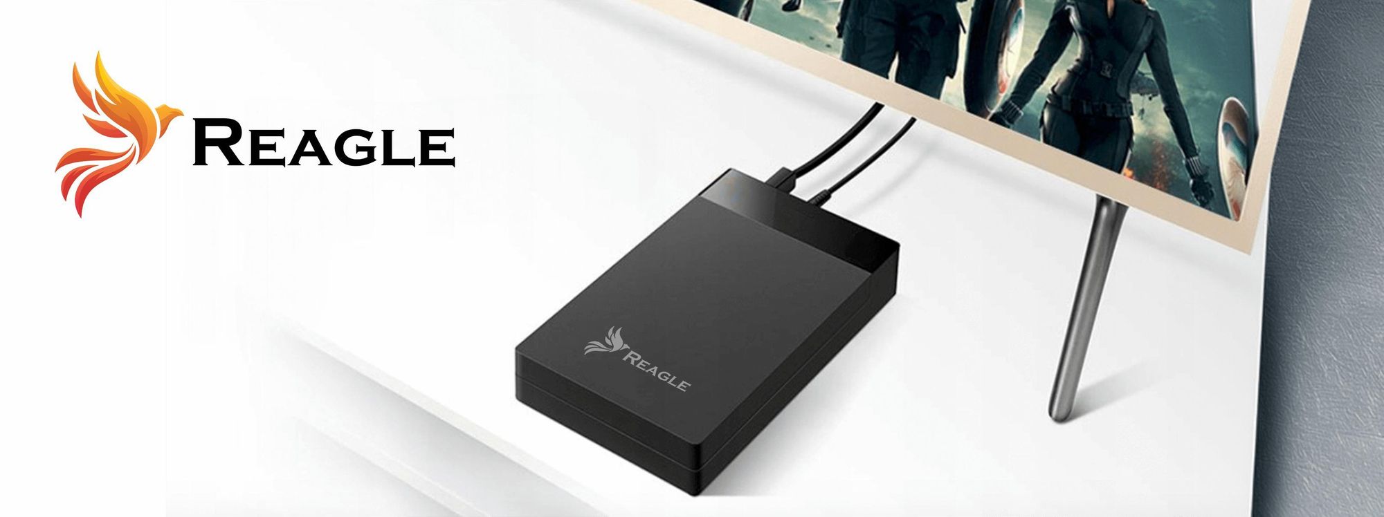 Festplattengehäuse 3.5 Zoll und 2.5 Zoll SATA HDD SSD Externe Festplatte USB 3.2 Gen 1 5Gbps Adapter Gehäuse mit Netzteil für PC Laptop Reagle Schwarz