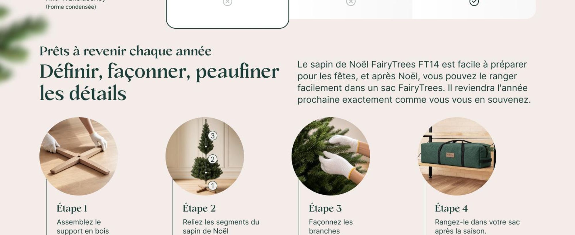 FairyTrees Sapin de Noël Artificiel 180cm NORDMANN | Arbre de Noël avec Support en Bois | Sapin avec Tronc Vert | EU