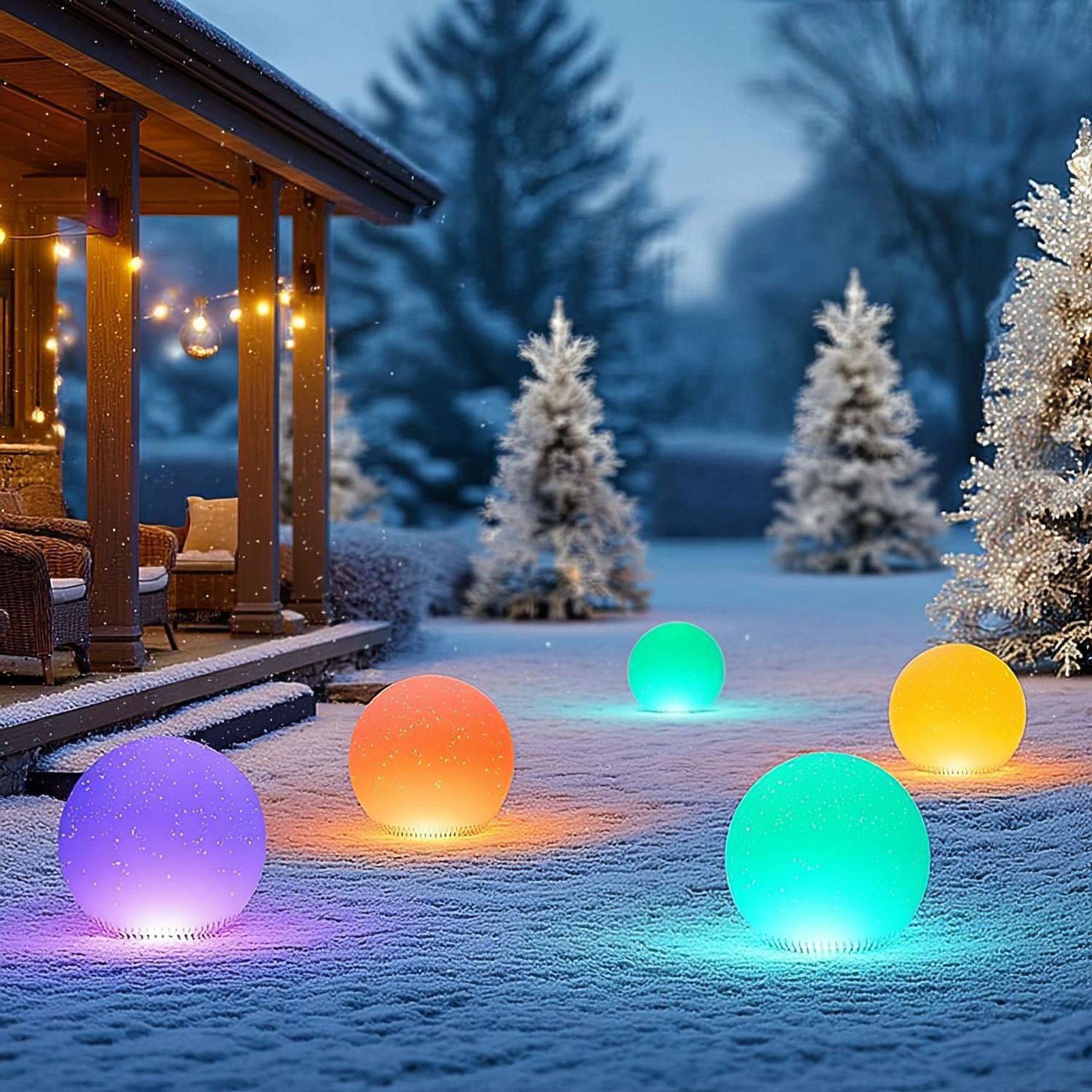 Solarlampe Solarkugel Kugelleuchte Gartenleuchte Solar Erdspieß Bunt Farbwechsel 30cm