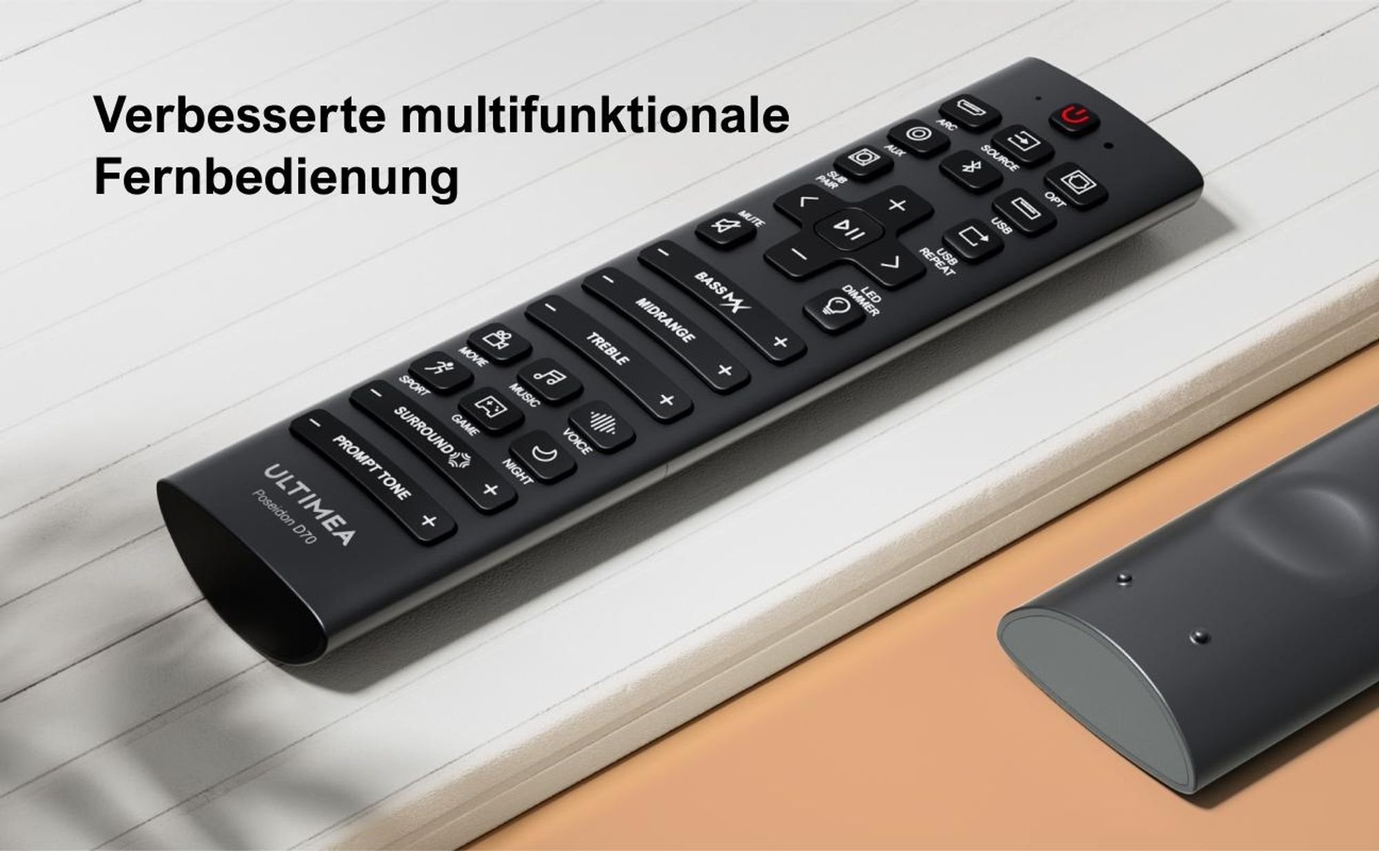 ULTIMEA 7.1 Virtueller Surround Sound System für TV, Spitzenleistung 410W, Soundbar mit einstellbarem Subwoofer und Surround-Box, APP-Steuerung