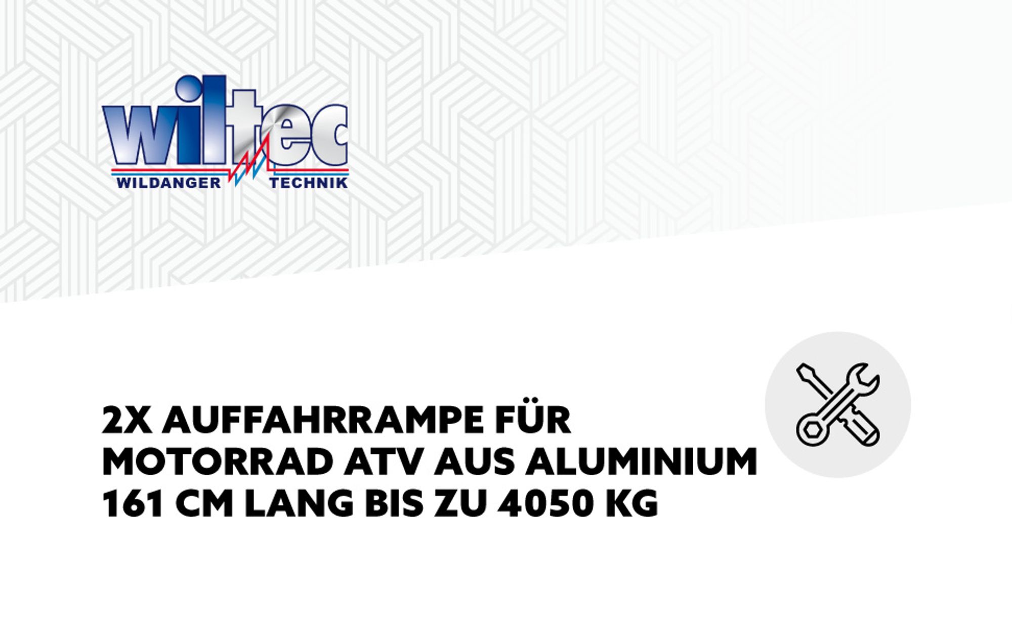 Wiltec 2x Auffahrrampe 161 cm 4050 kg für Motorrad ATV Quad, Aluminium Auffahrschiene, Verladerampe rutschsicher