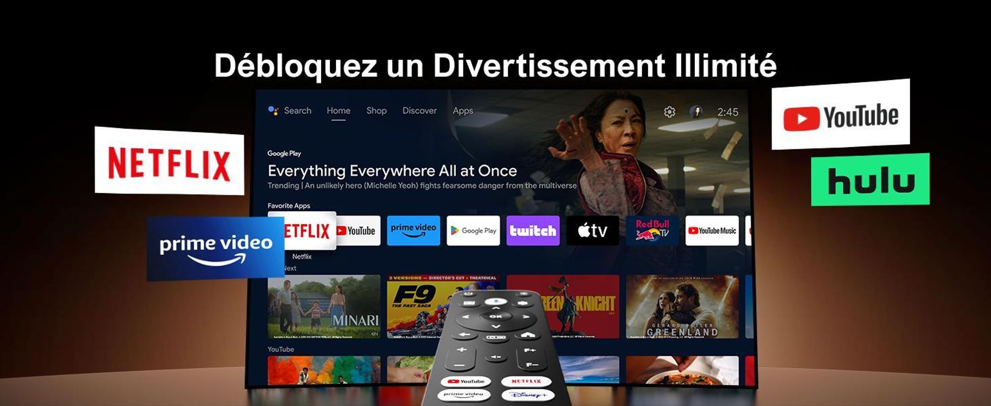 ULTIMEA Smart Beamer Android TV 11.0 avec Netflix, projecteur de films 4K supporté avec design Gimbal 90°, 600 ANSI Full-HD, HLG, Bluetooth
