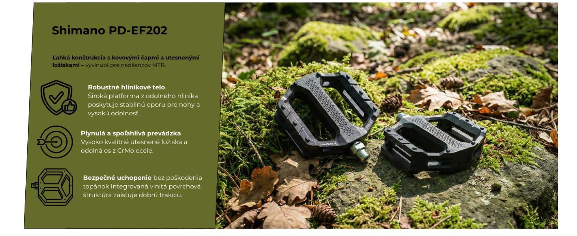 Shimano PD-EF102, Kompozitný, Čierna, Oranžová, 2 kusov