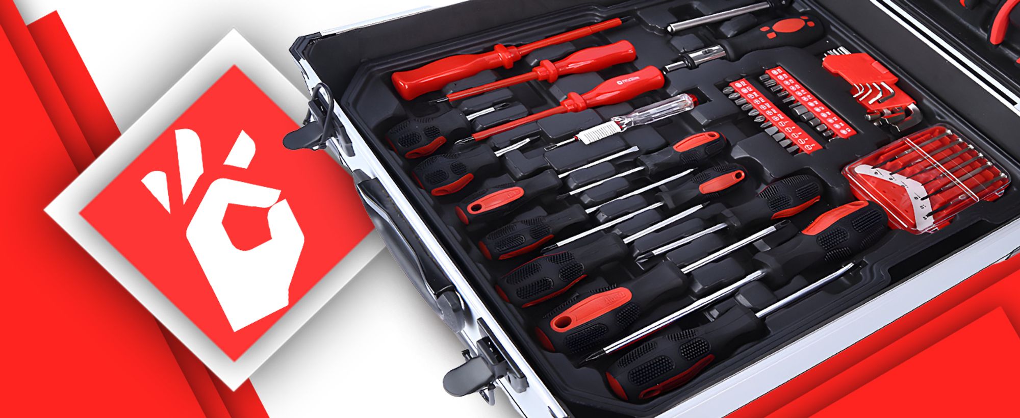 Werkzeugkoffer Rollkoffer Tragekoffer Koffer mit Rollen Werkzeug-Set 187-tlg für Haushalt Garage & Werkstatt Silber Retoo