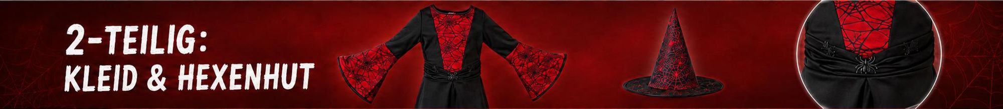Kinderkostüm Hexe Mystia 2-tlg. Hexenkleid und Hexenhut Halloween (140)