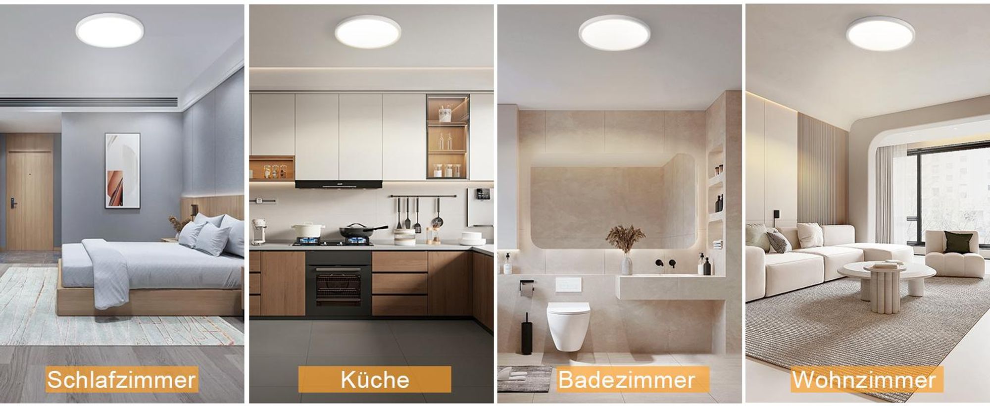ZMH Deckenlampe LED Deckenleuchte Dimmbar 20W Flach Ø30cm Deckenbeleuchtung mit Fernbedienung Schlafzimmerlampe Rund