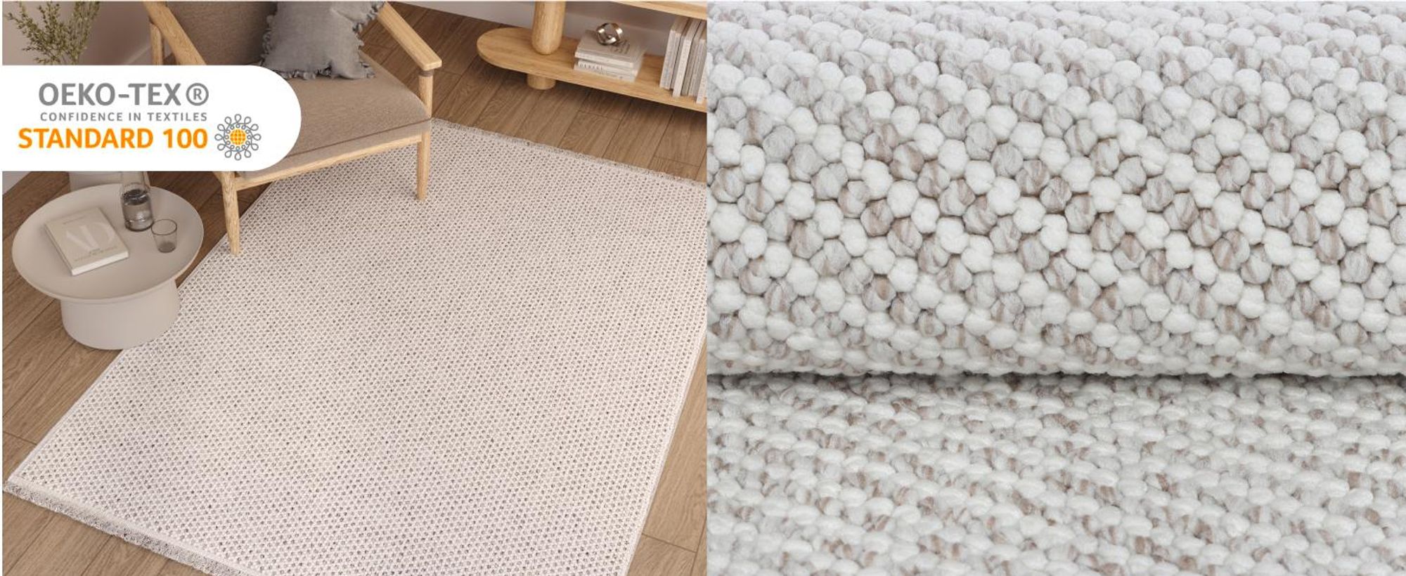 Tapiso Teppich AGRA modern beige Wohnzimmer  240 x 340 cm