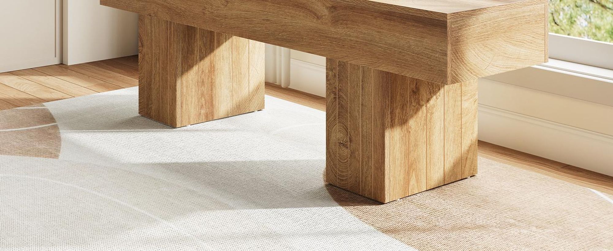 Tribesigns Sitzbank, 140 cm Farmhouse Eingangsbereichsbank, Fußendebank, Landhaus-Bettbank, lange Indoor-Bank HolzEingangsbereich, Flur, Wohnzimmer