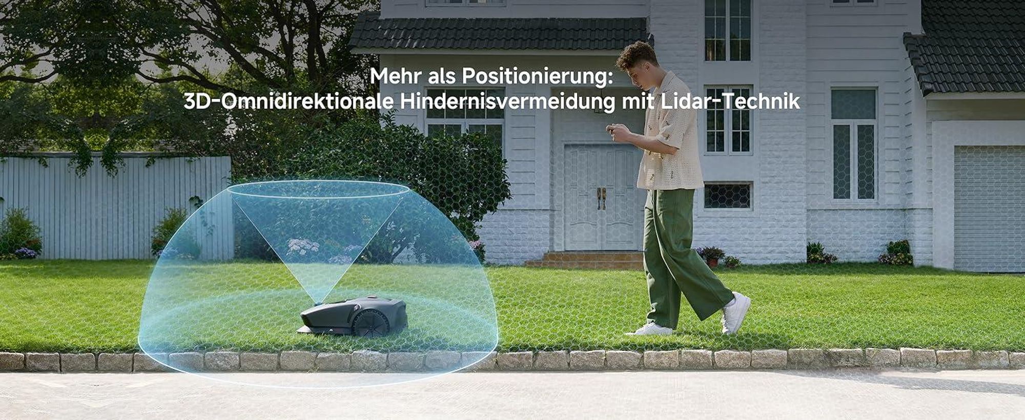 MOVA 600 Kit Kabelloser Mähroboter mit UltraView™ 3D LiDAR, 81 Ersatzklingen, Automatische Navigation, bis 600 m² Rasenfläche