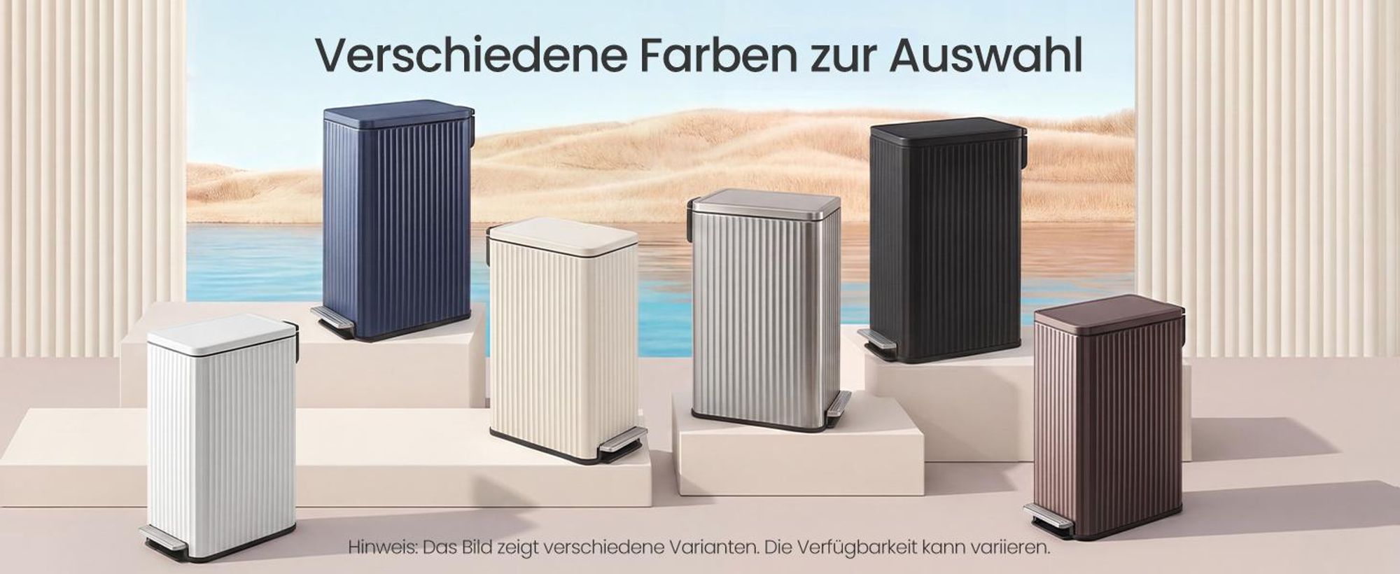 SONGMICS Mülleimer Küche 50 L, Tretmülleimer mit Softclose-Deckel, herausnehmbarer Inneneimer, Stahl, 15 Müllbeutel, creme