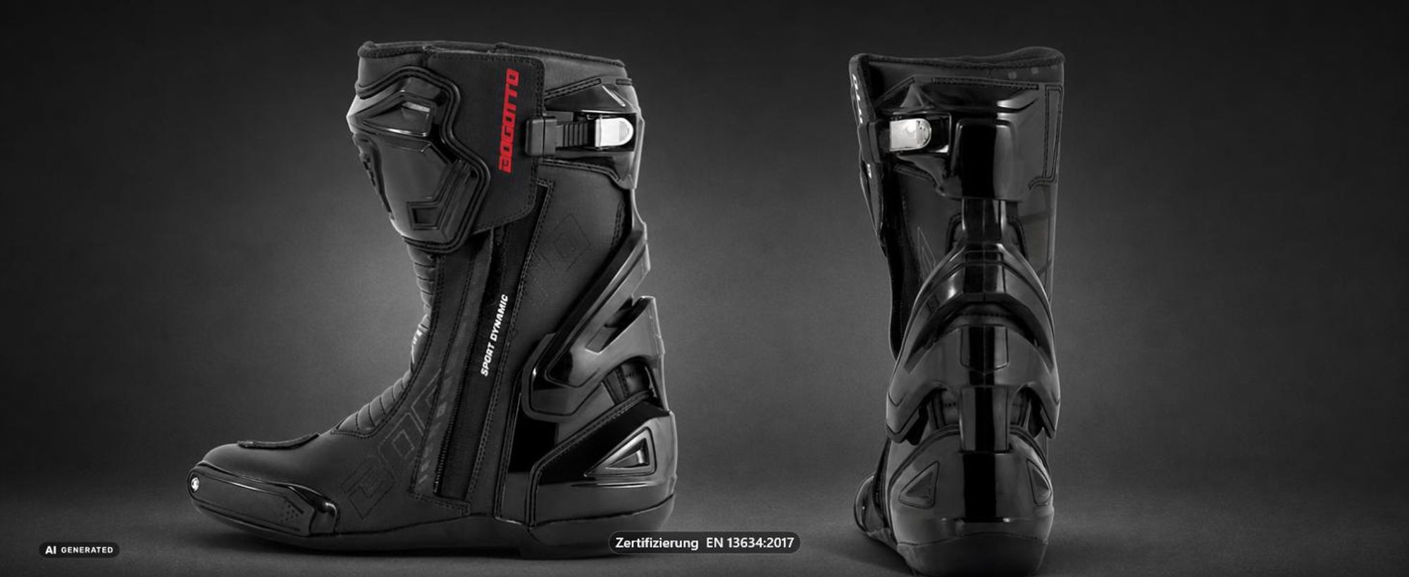 Bogotto Donington Motorradstiefel, schwarz, 48