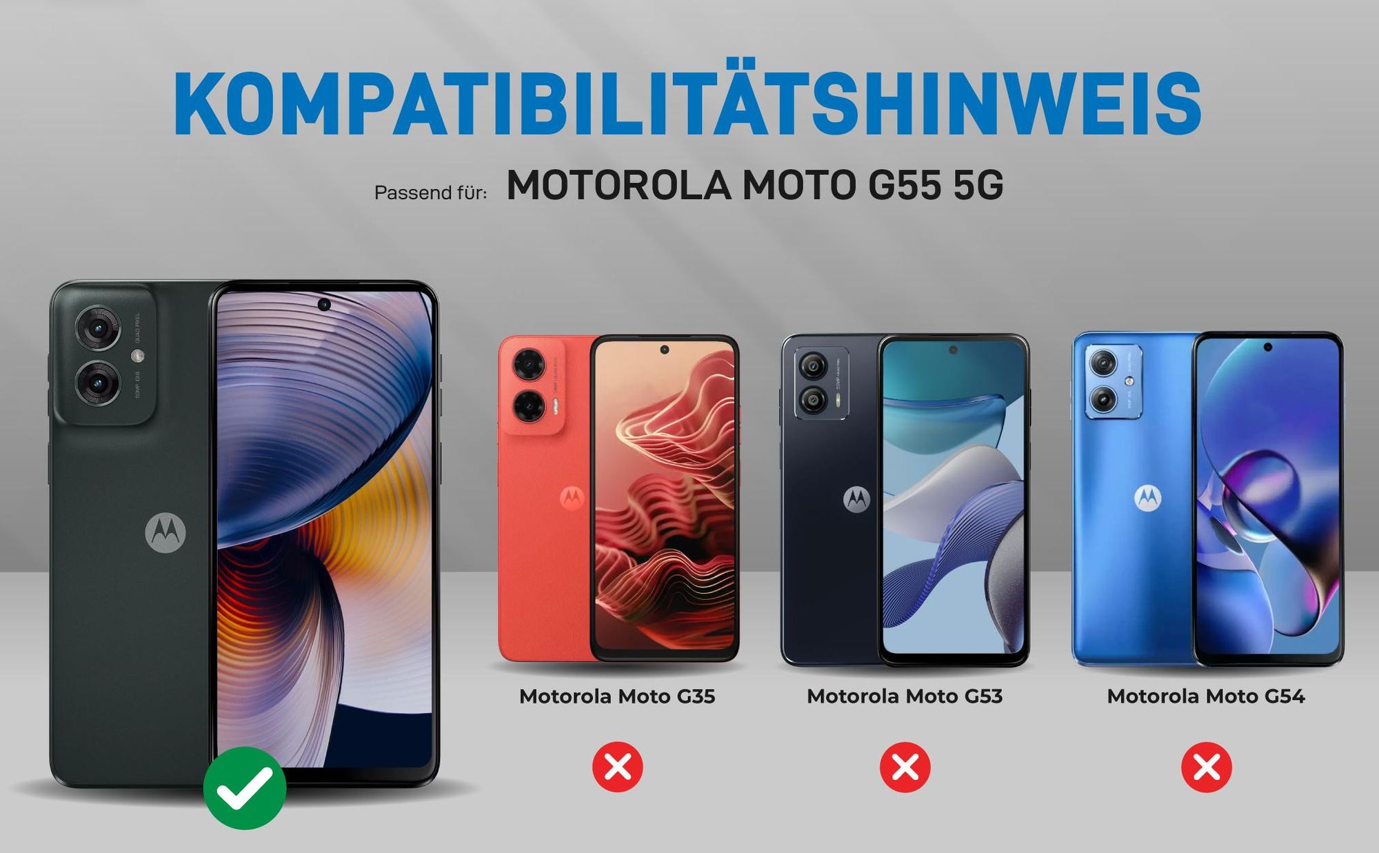 Kompatibilitätshinweise Hülle für Motorola Moto G55 5G