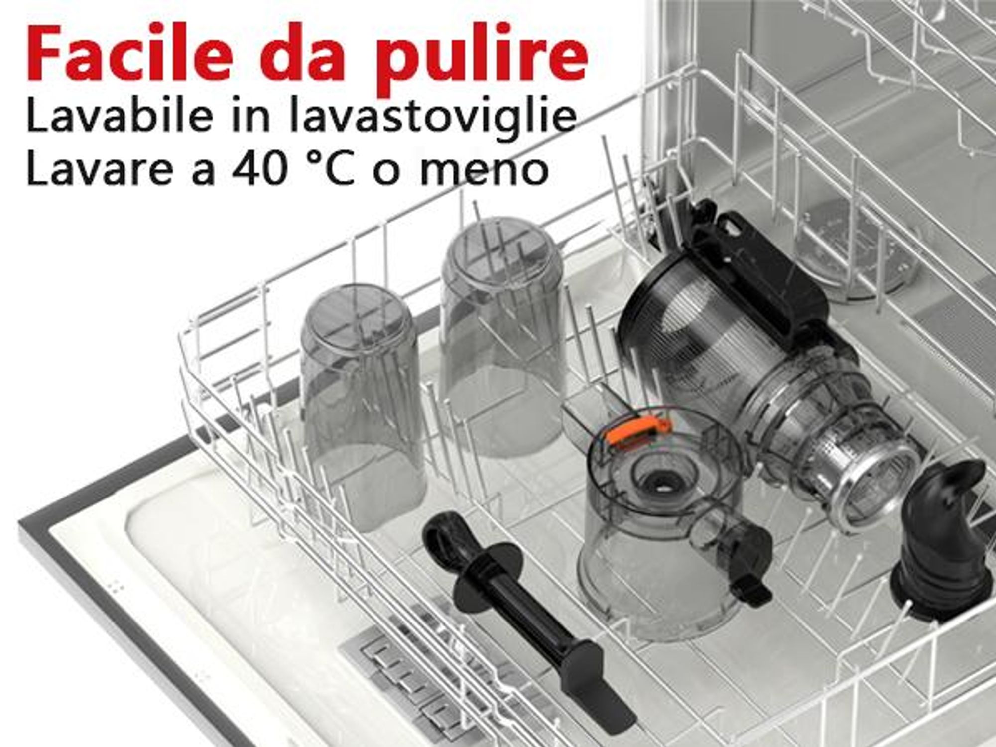 LINKChef SJ-051-EU-BL Lento Spremiagrumi -  Potenza 200W Ampia capacità 1.2L Doppi vassoi di alimentazione Facile da pulire - Nero