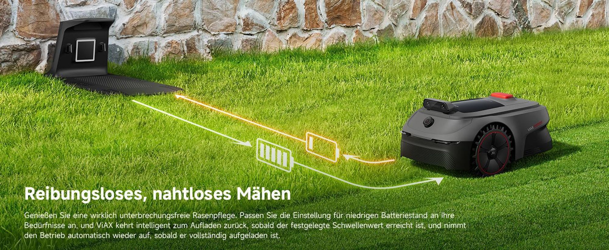 MOVA ViAX 500 Mähroboter ohne Begrenzungskabel inkl. GRATIS Garage (Sonnenschutz), 360° LiDAR + KI Navigation, UltraEyes™ 2.0, bis 500 m²