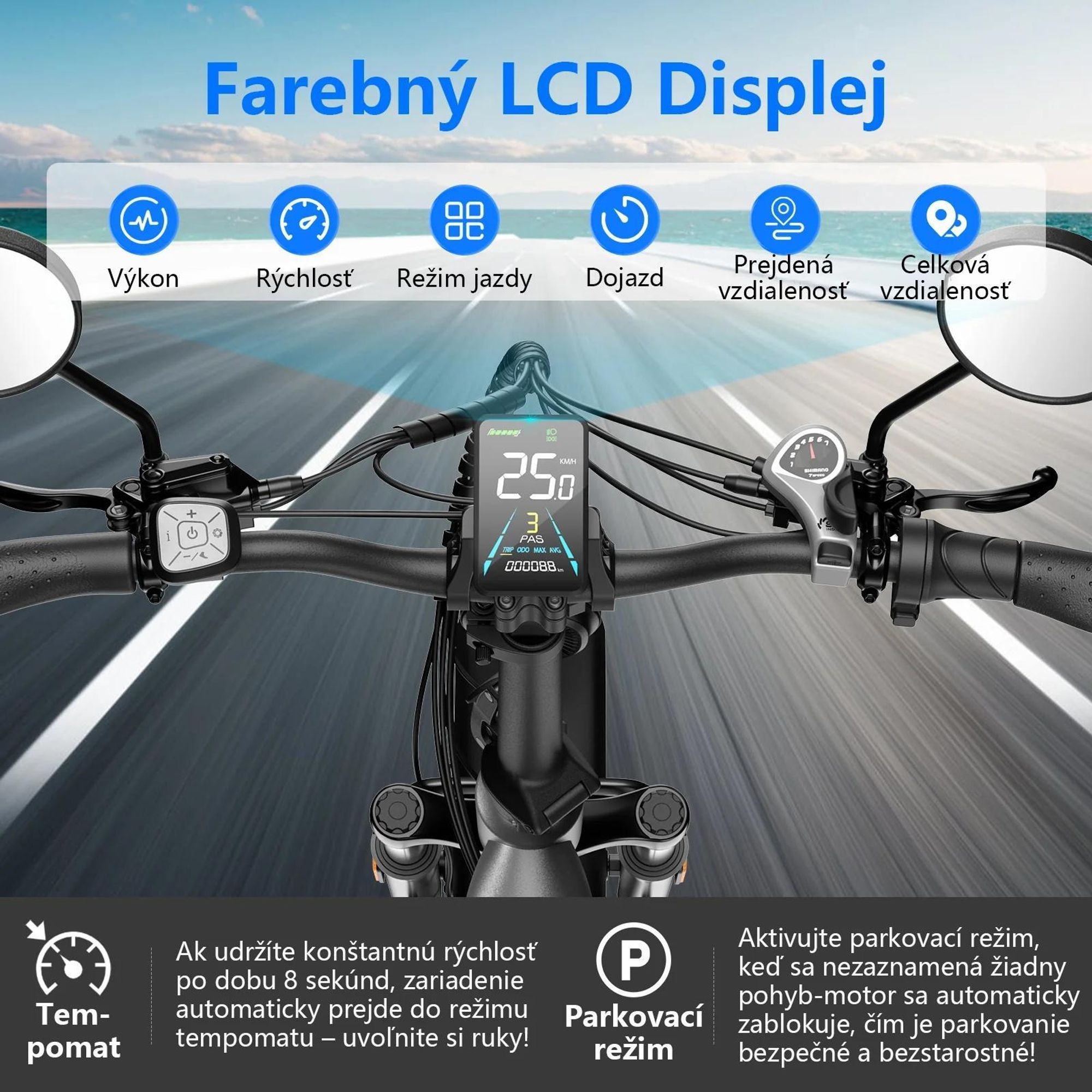 Elektrický Bicykel FAFREES FF20 Polar - Batéria 48V12*2AH 20" Hydraulická Kotúčová Brzda - Sivo Modrá